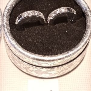 White sapphire and silver earrings